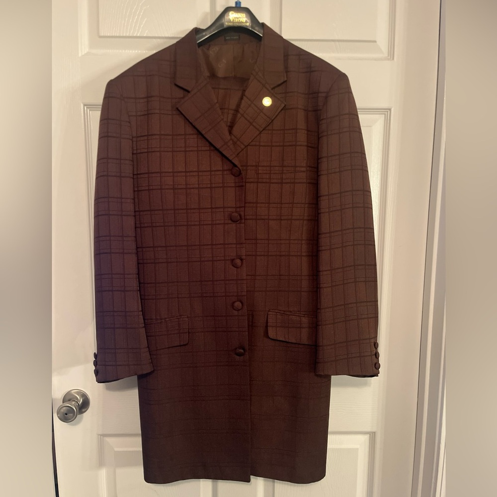 Brown Plaid Men's Coat